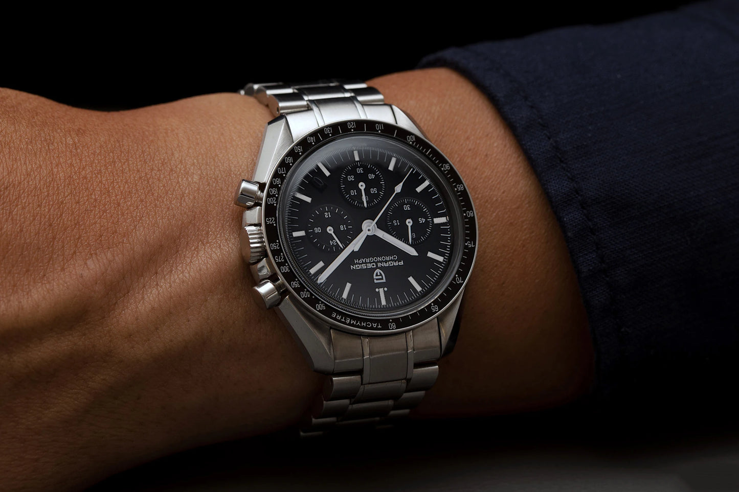 RBB PD-2024 Men’s Luxury Quartz Chronograph – Sapphire Glass, Auto Date, Speed Timer, Stainless Steel Wristwatch