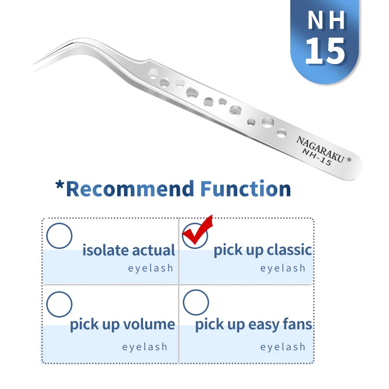 Stainless Steel Eyelash Extension Tweezers – 3D Precision Lash Applicator Tool
