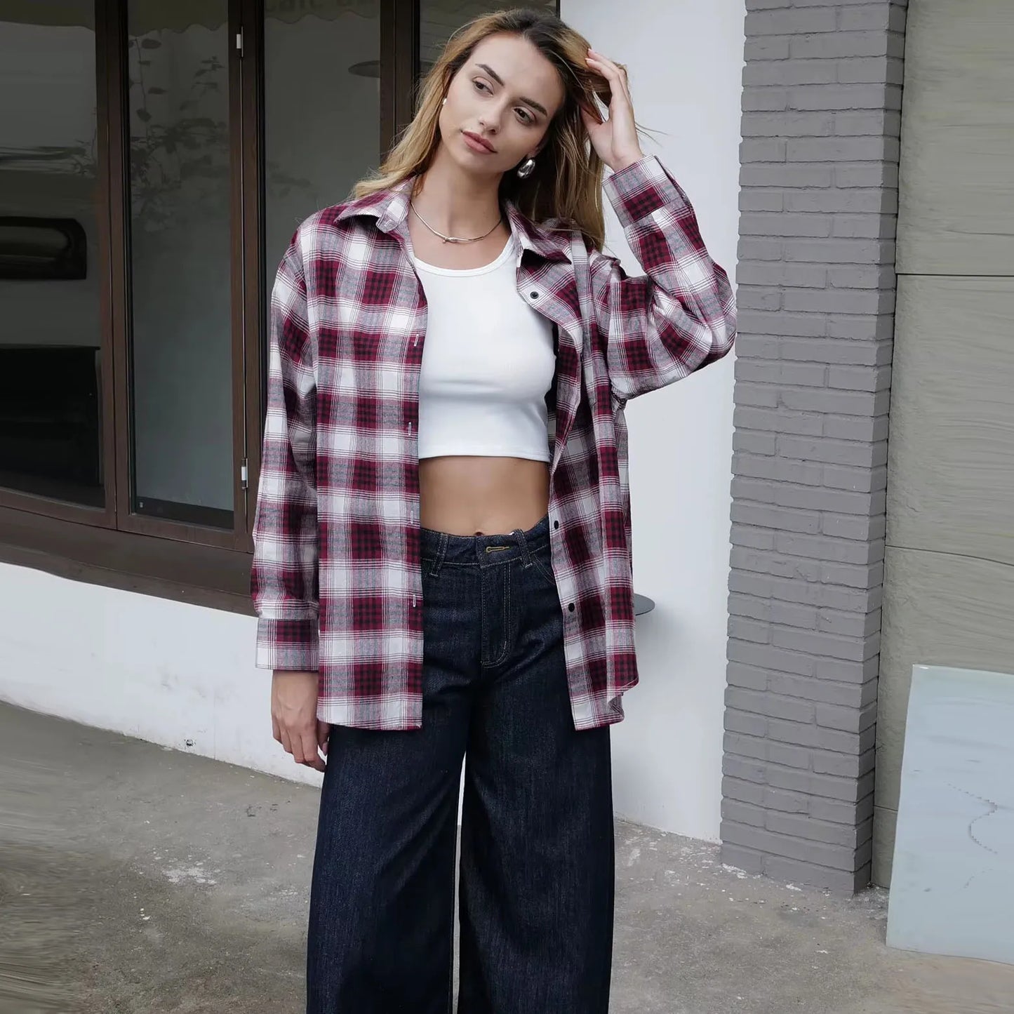 2025 Autumn Cotton Plaid shirt