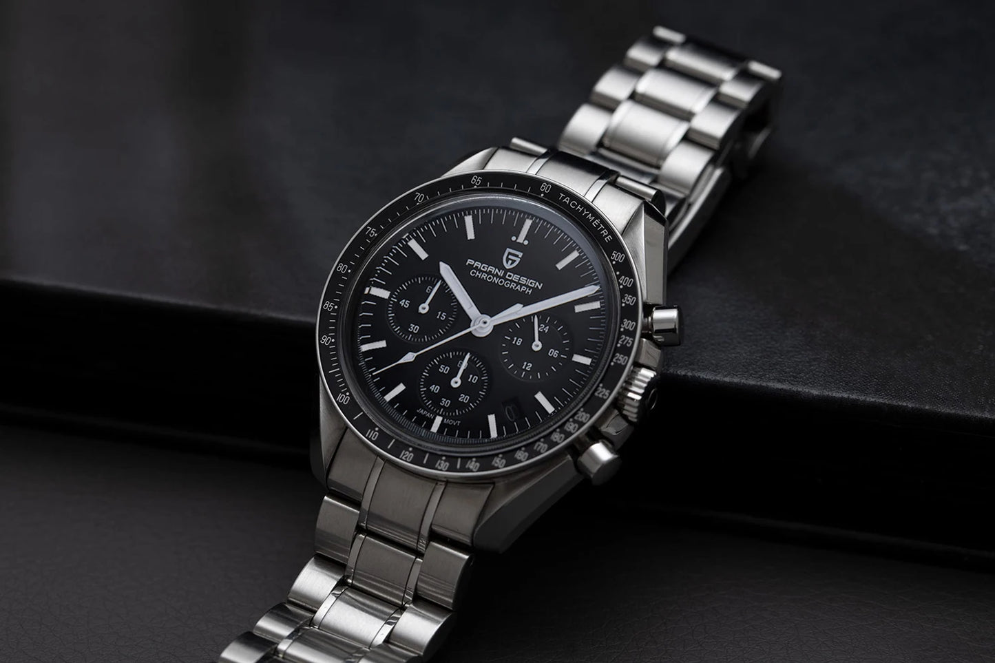 RBB PD-2024 Men’s Luxury Quartz Chronograph – Sapphire Glass, Auto Date, Speed Timer, Stainless Steel Wristwatch