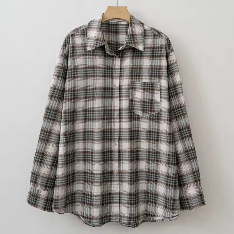 2025 Autumn Cotton Plaid shirt