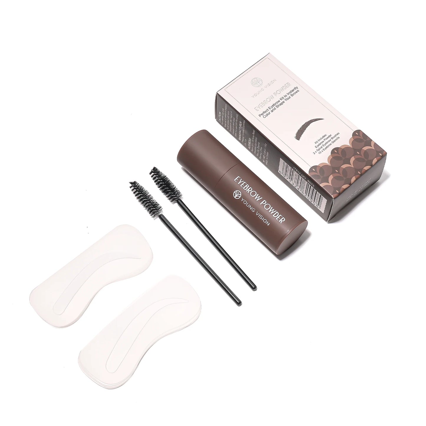 Eyebrow Stamp Stencil Kit – 1 Pc Long-Lasting Waterproof Brow Shaping Set with 10 Stencils