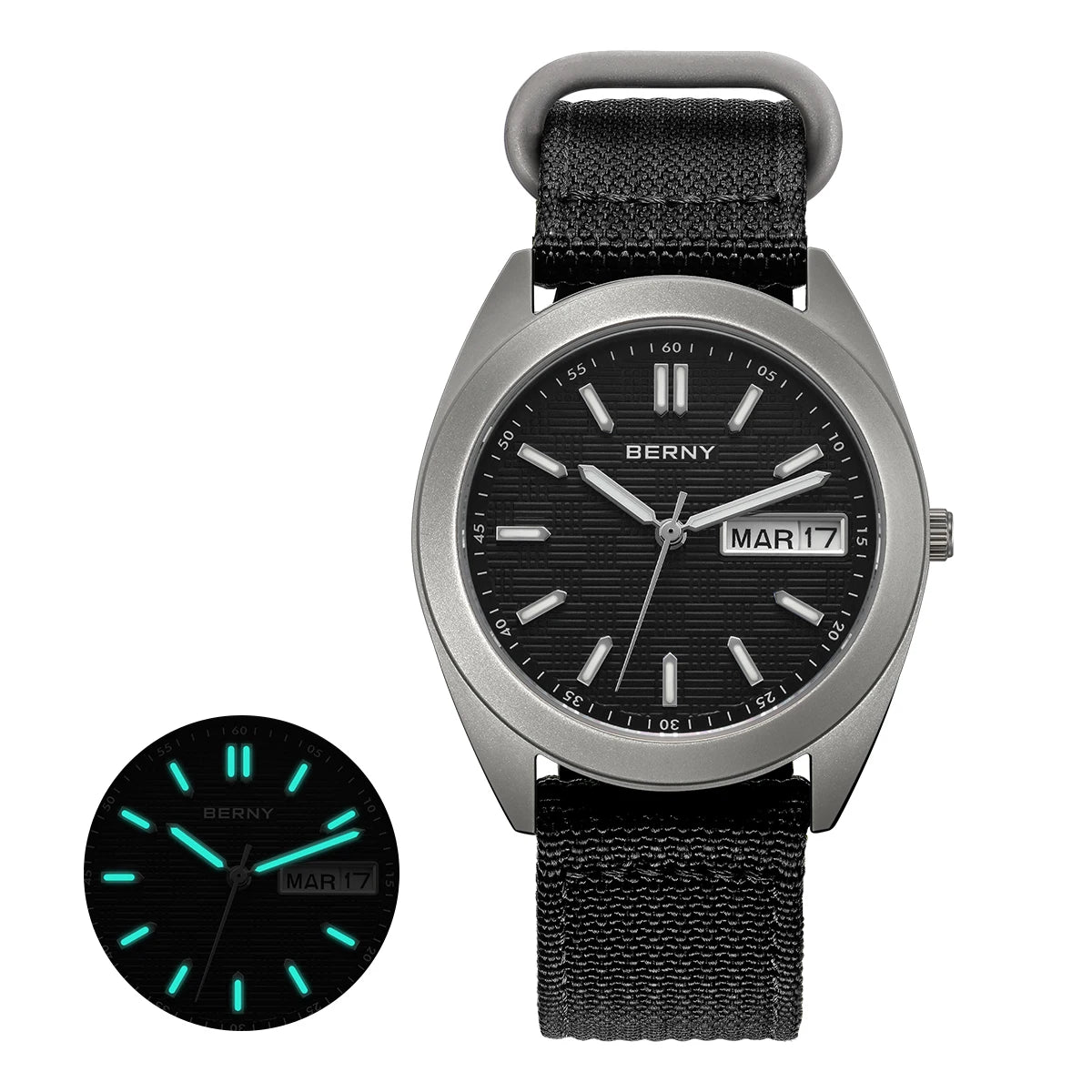 RBB Titanium Men’s Quartz Watch – Date & Week Calendar, Sapphire Crystal, Super Luminous, 38mm, 10ATM Waterproof