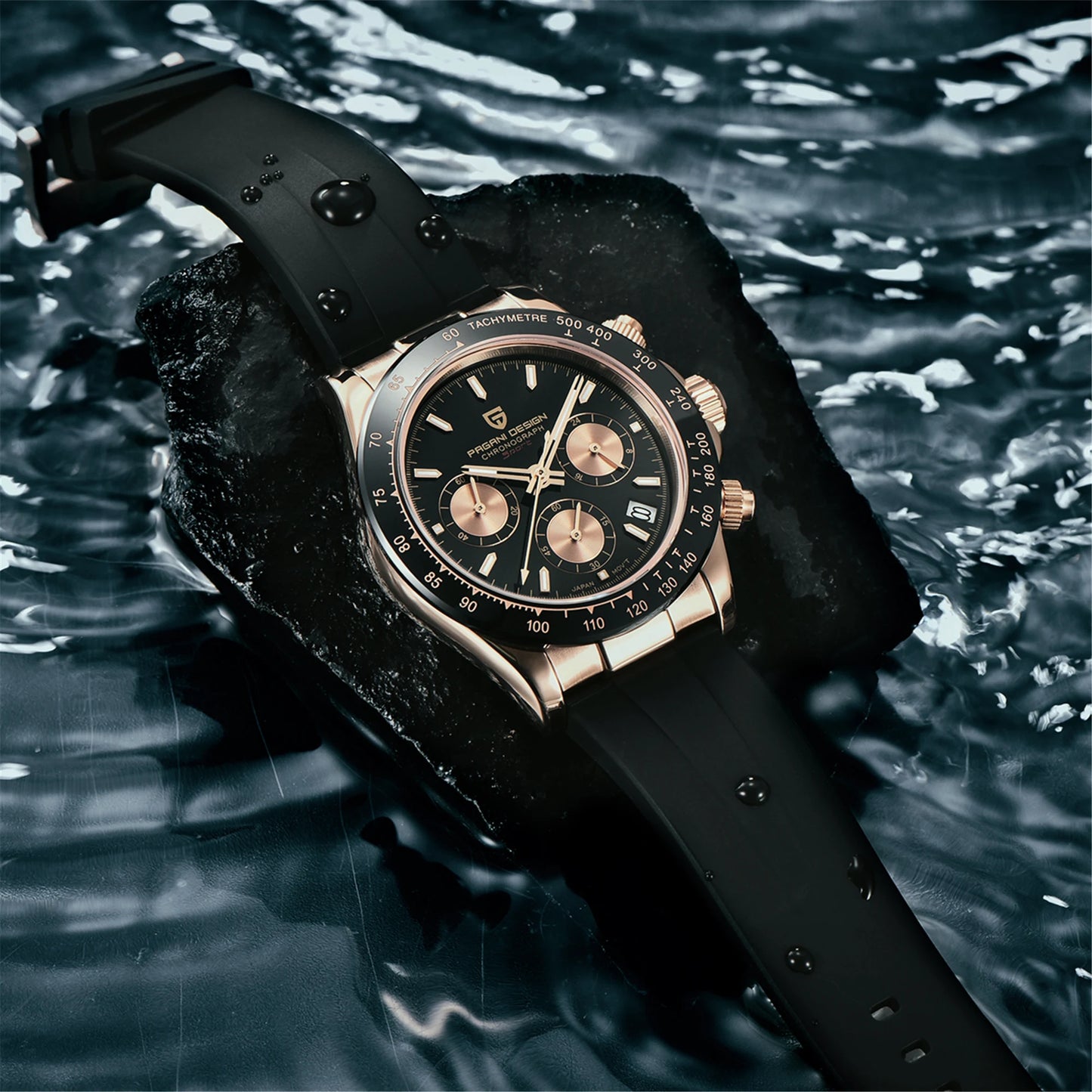 RBB DESIGN VK63 Men’s Quartz Chronograph Dive Watch – Luxury Sapphire Glass, Date Display, 100M Waterproof