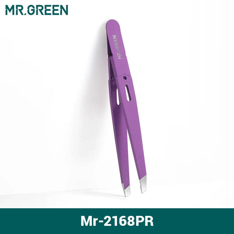 Colorful Stainless Steel Eyebrow Tweezer – Precision Slanted Tip for Fine Hair Removal & Makeup