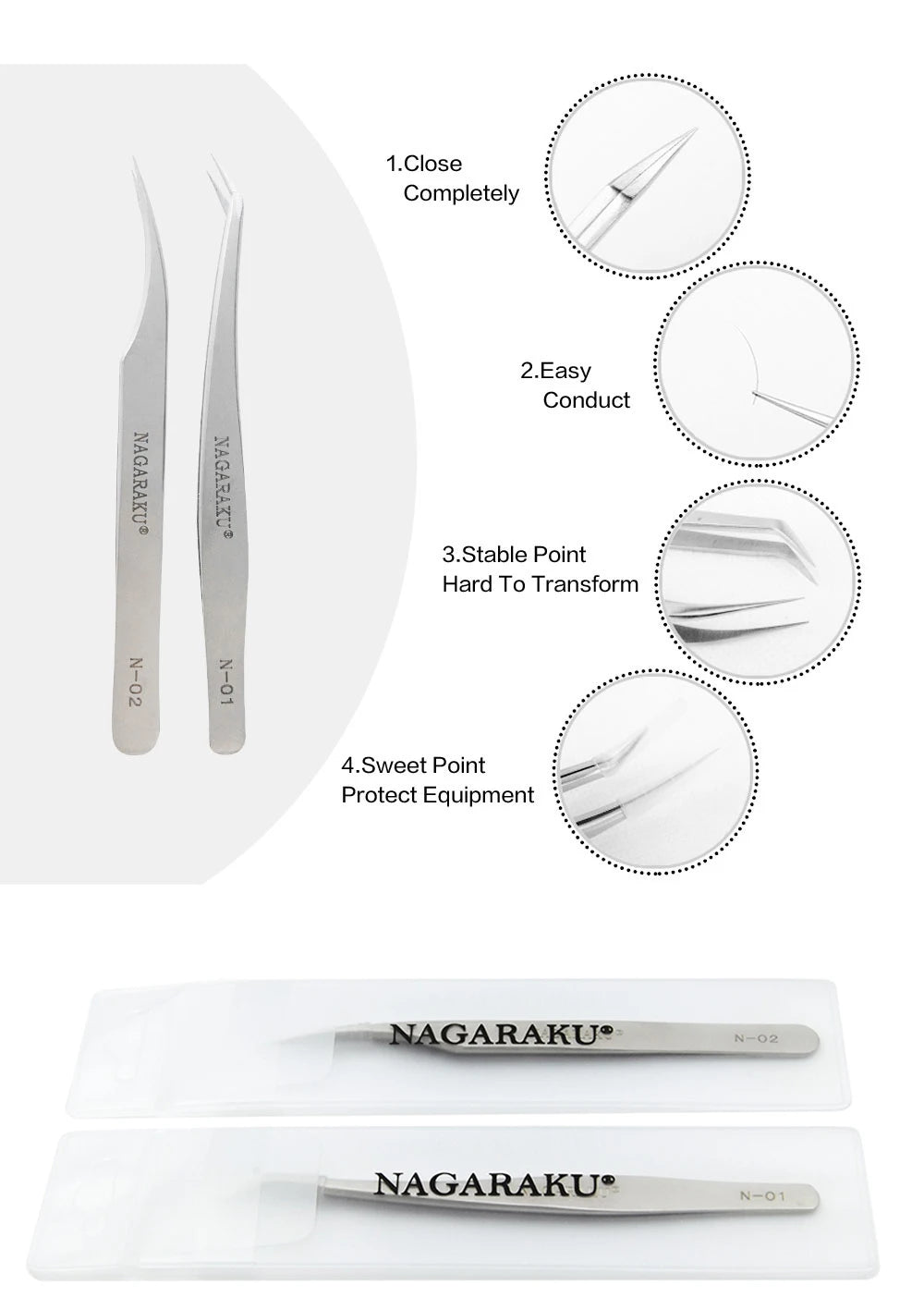 Stainless Steel Eyelash Extension Tweezers – 3D Precision Lash Applicator Tool
