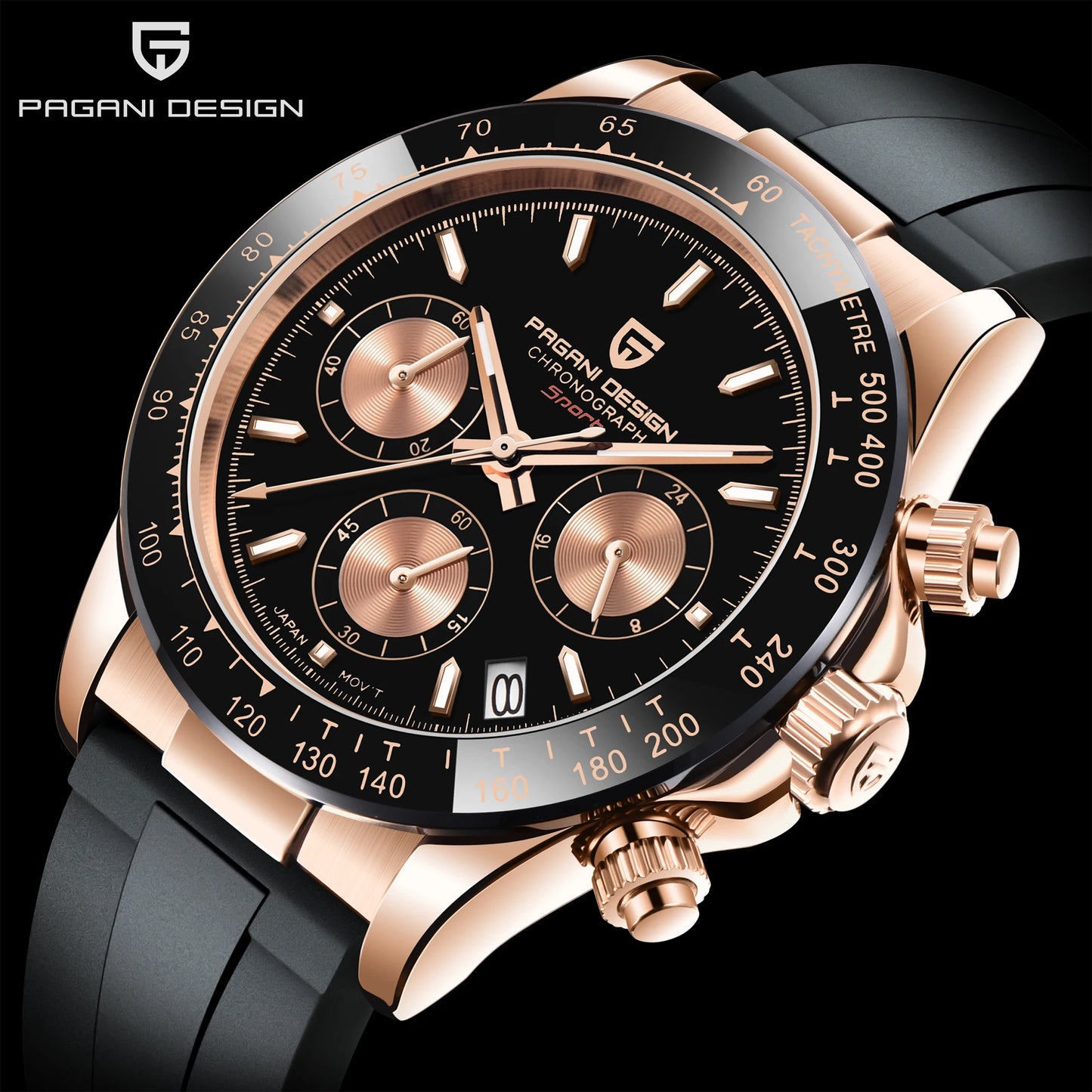 RBB DESIGN VK63 Men’s Quartz Chronograph Dive Watch – Luxury Sapphire Glass, Date Display, 100M Waterproof