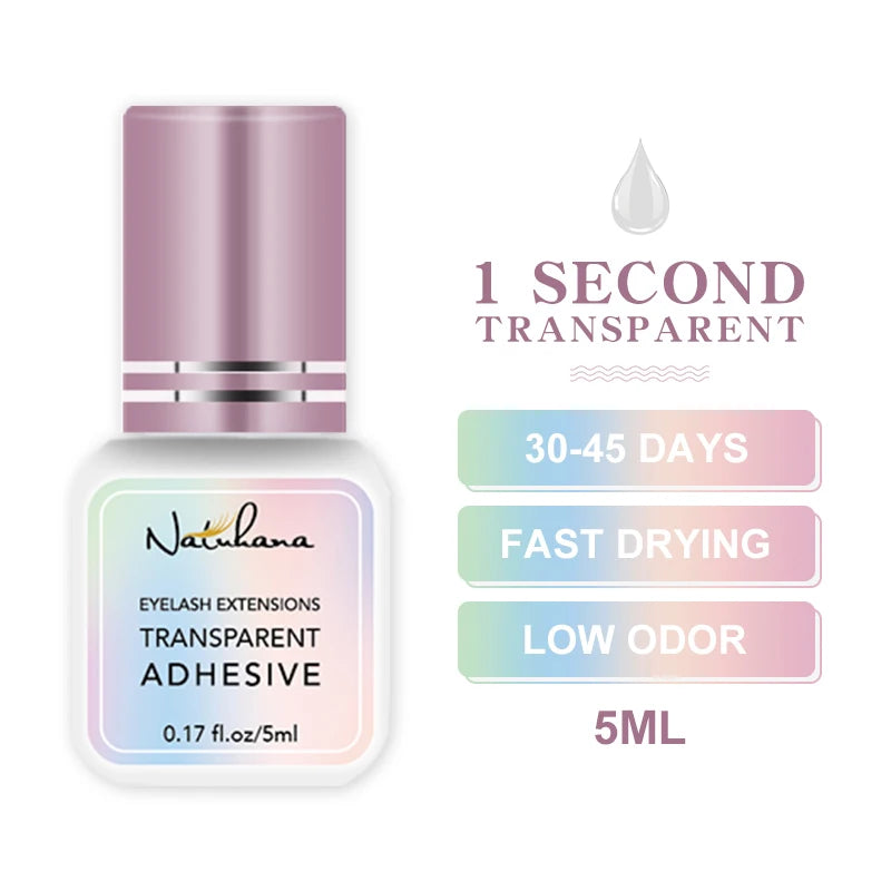 Professional Fast-Drying Eyelash Glue – 5ml, Strong Adhesive for False Lash Extensions (0.3s to 3s Dry Time)