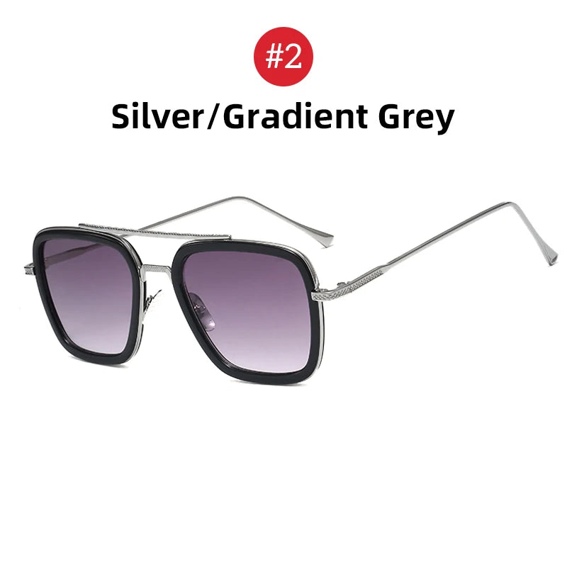 RBB Men’s & Women’s Steampunk Square Sunglasses – Blue Metal Frame UV400