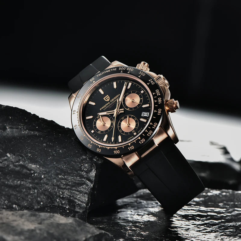 RBB DESIGN VK63 Men’s Quartz Chronograph Dive Watch – Luxury Sapphire Glass, Date Display, 100M Waterproof