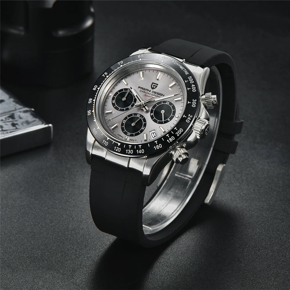 RBB DESIGN VK63 Men’s Quartz Chronograph Dive Watch – Luxury Sapphire Glass, Date Display, 100M Waterproof