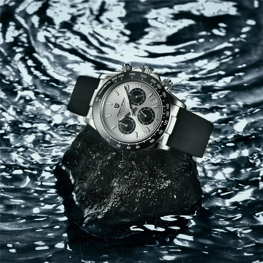 RBB DESIGN VK63 Men’s Quartz Chronograph Dive Watch – Luxury Sapphire Glass, Date Display, 100M Waterproof