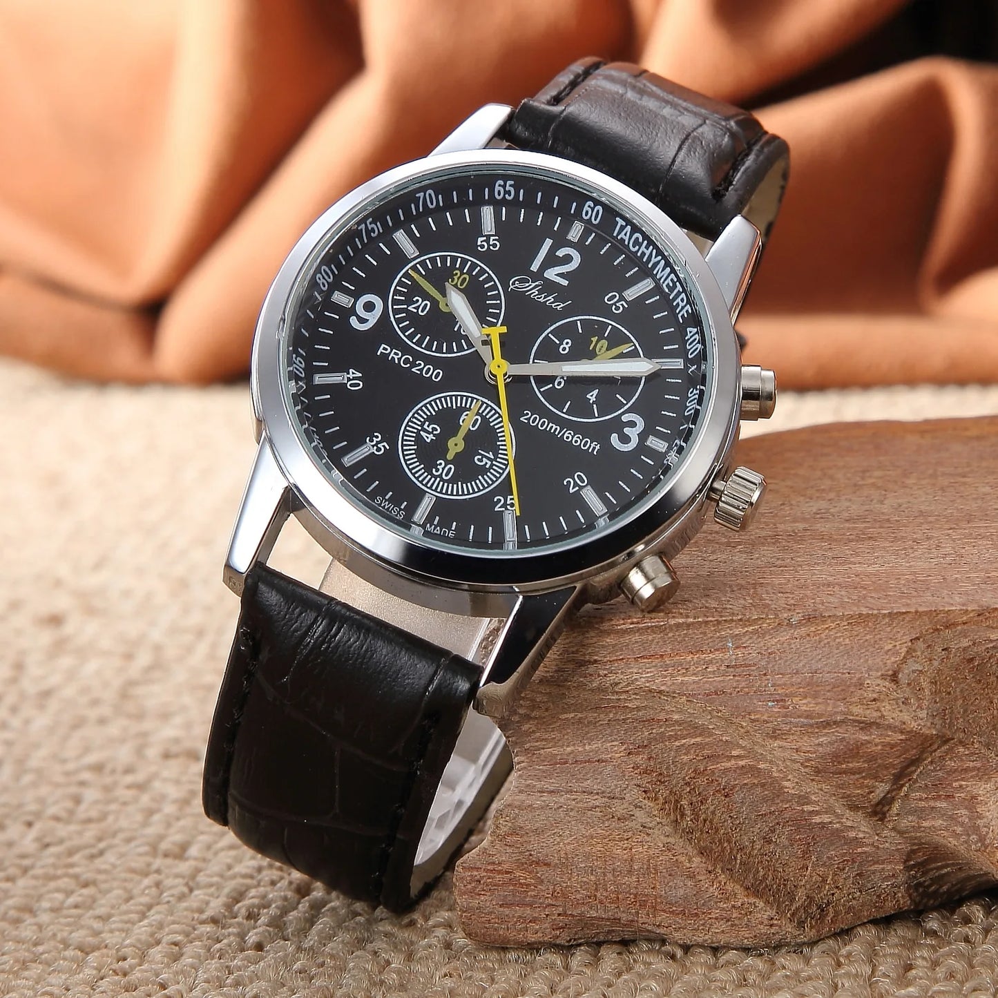 RBB Men's Three-Eye Quartz Watch – Casual Fashion with Multi-Function Dial