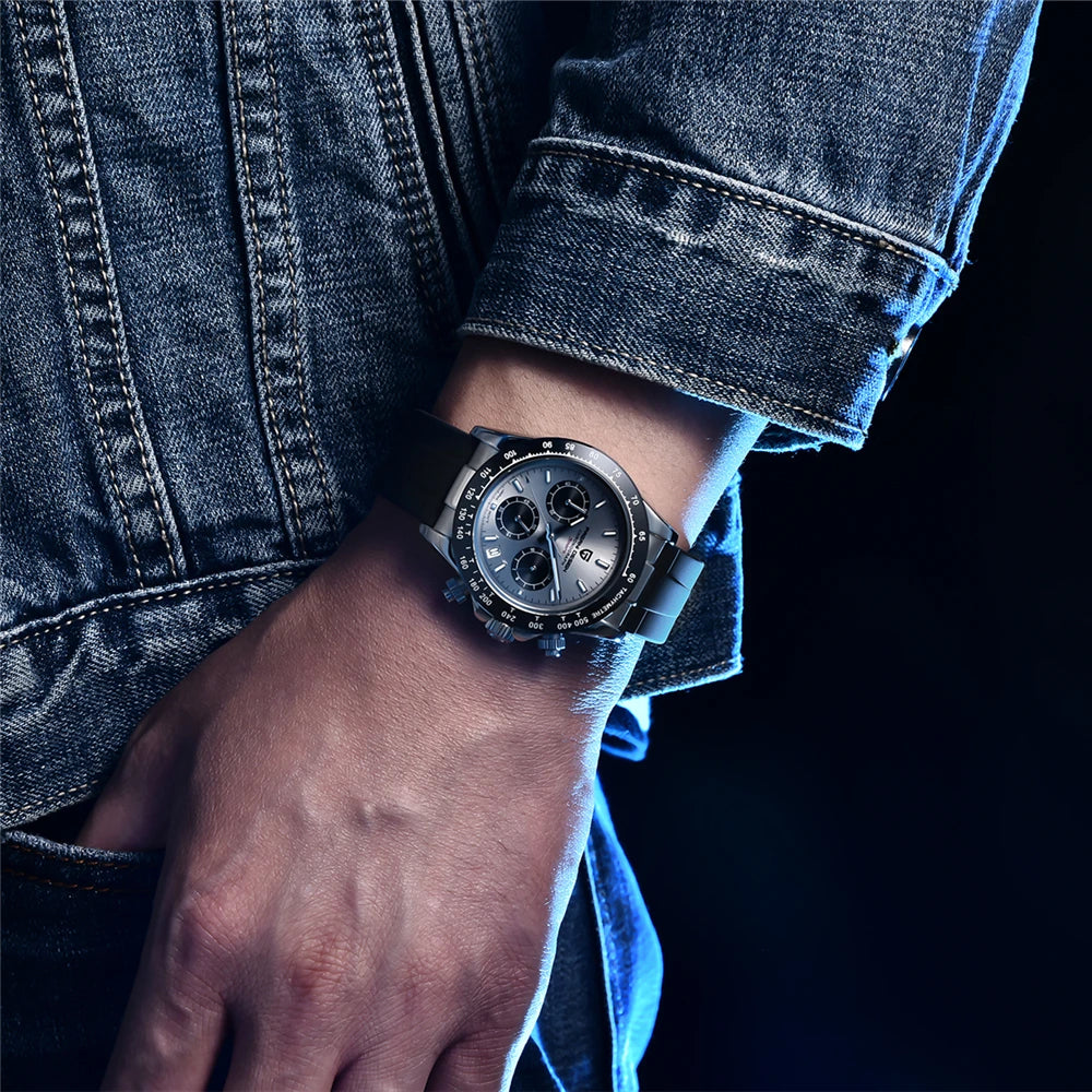 RBB DESIGN VK63 Men’s Quartz Chronograph Dive Watch – Luxury Sapphire Glass, Date Display, 100M Waterproof