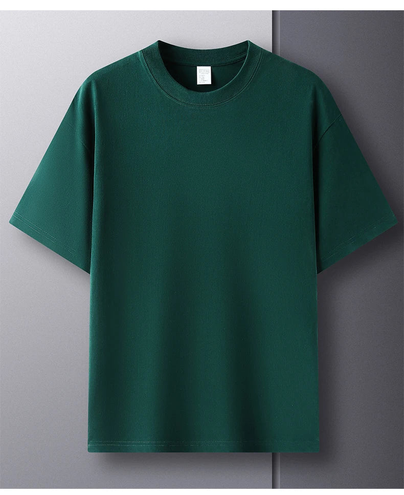 RBB Men’s 100% Pure Cotton Summer T-Shirt – High-End Fashionable Short Sleeve Round Neck, Breathable Half Sleeve Top