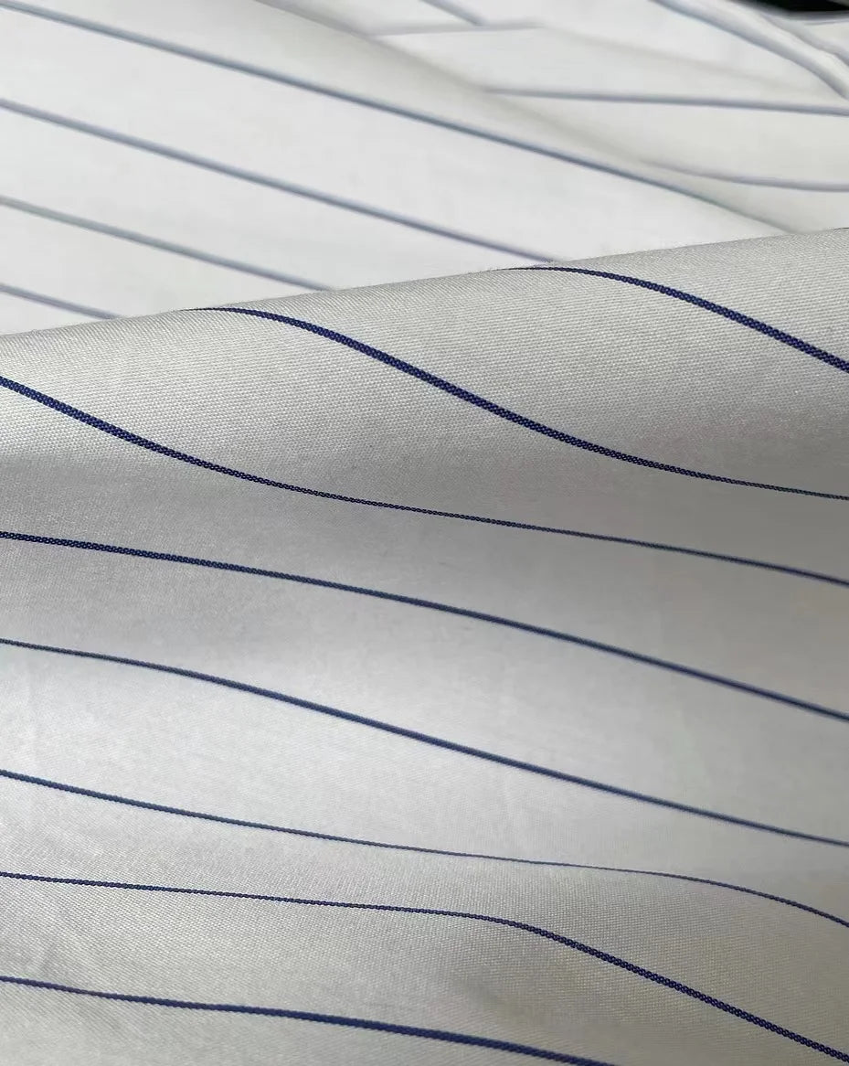 Spring/Summer Women's Striped Polo Neck Long Sleeve Pocket Decoration Loose Shirt