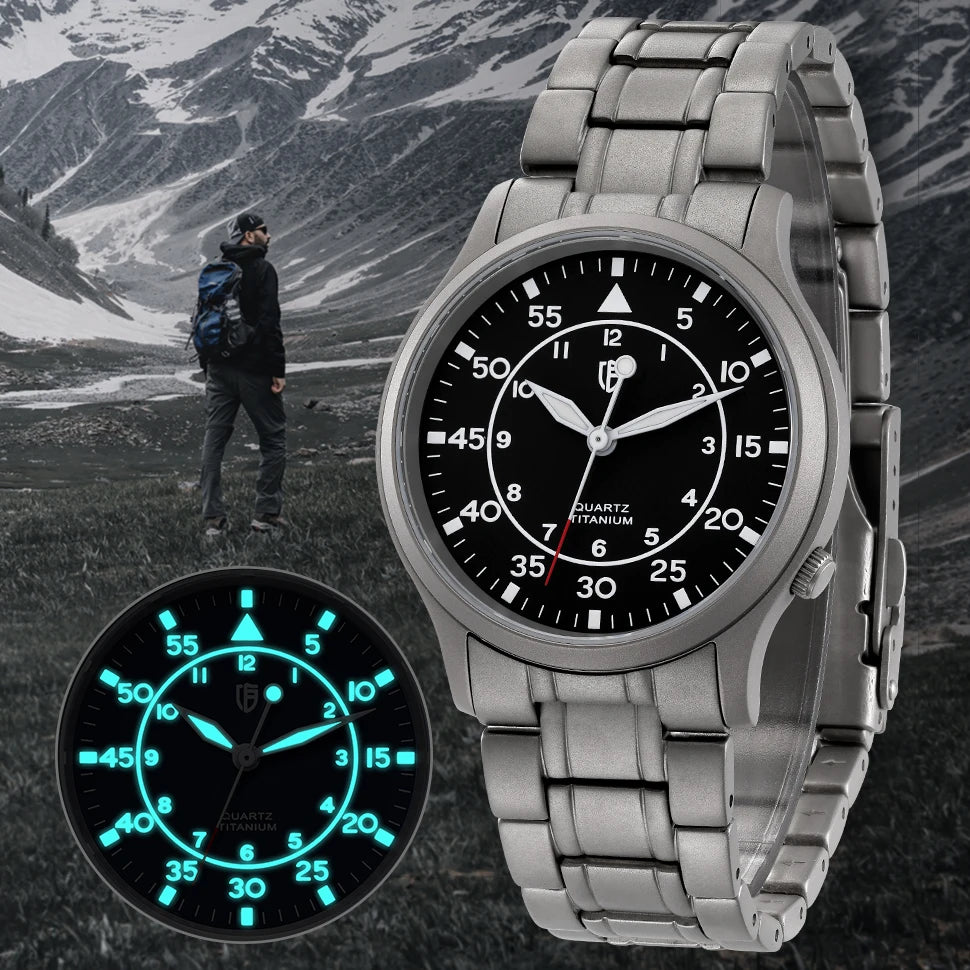 RBB Titanium Ultra-Thin Quartz Watch – VH31, Sapphire, 5ATM, Luminous
