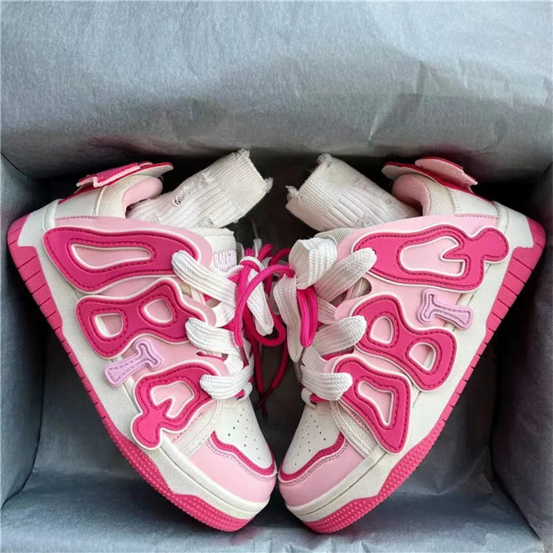 Kawaii Pink Sneakers – Cute & Wear-Resistant Women’s Shoes
