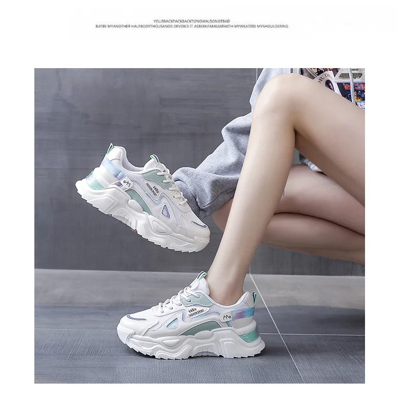 2024 Women’s Breathable Platform Sports Sneakers — Lightweight Casual Running Shoes
