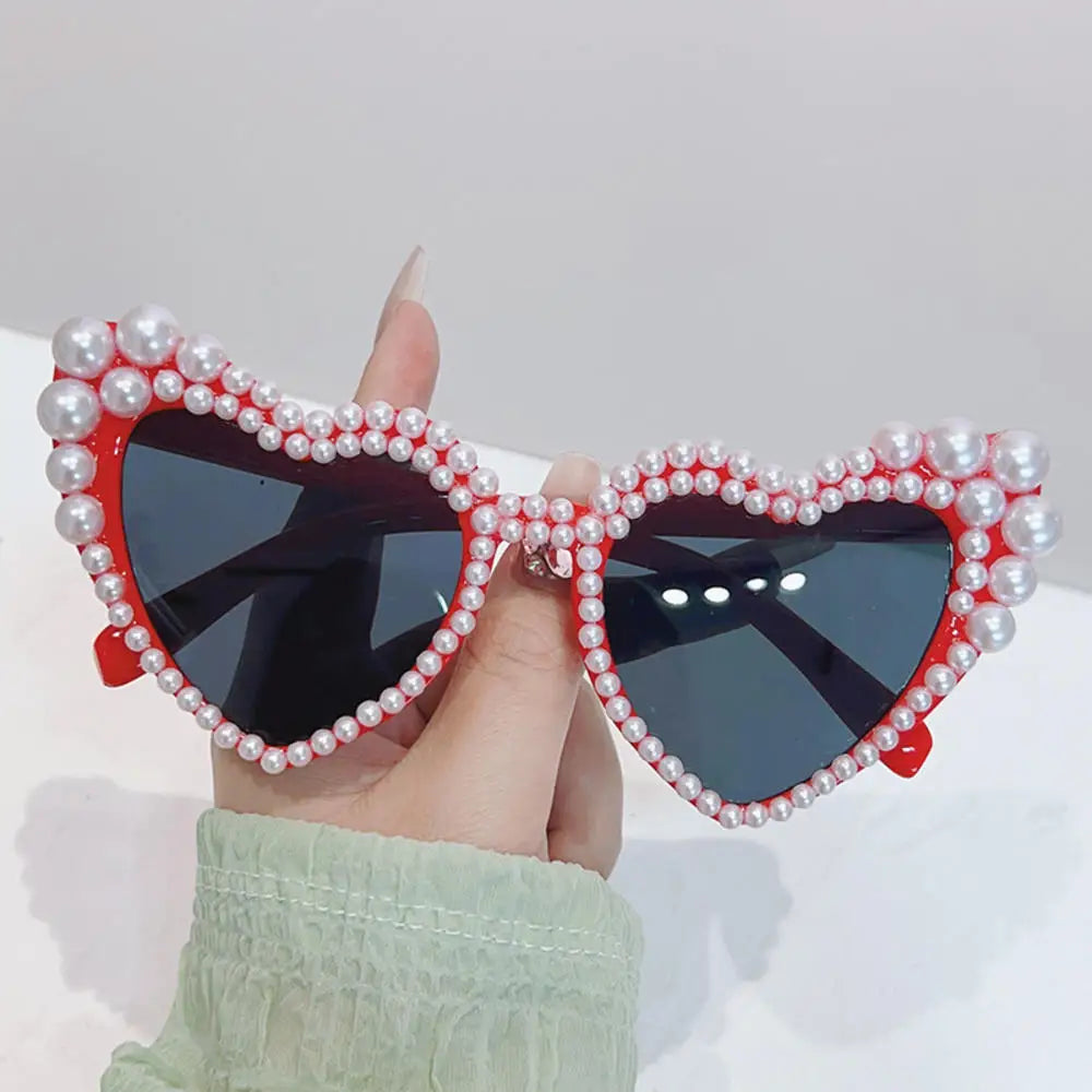 RBB Luxury Diamond Frame Heart Shape Sunglasses – Large UV400 Protection for Women