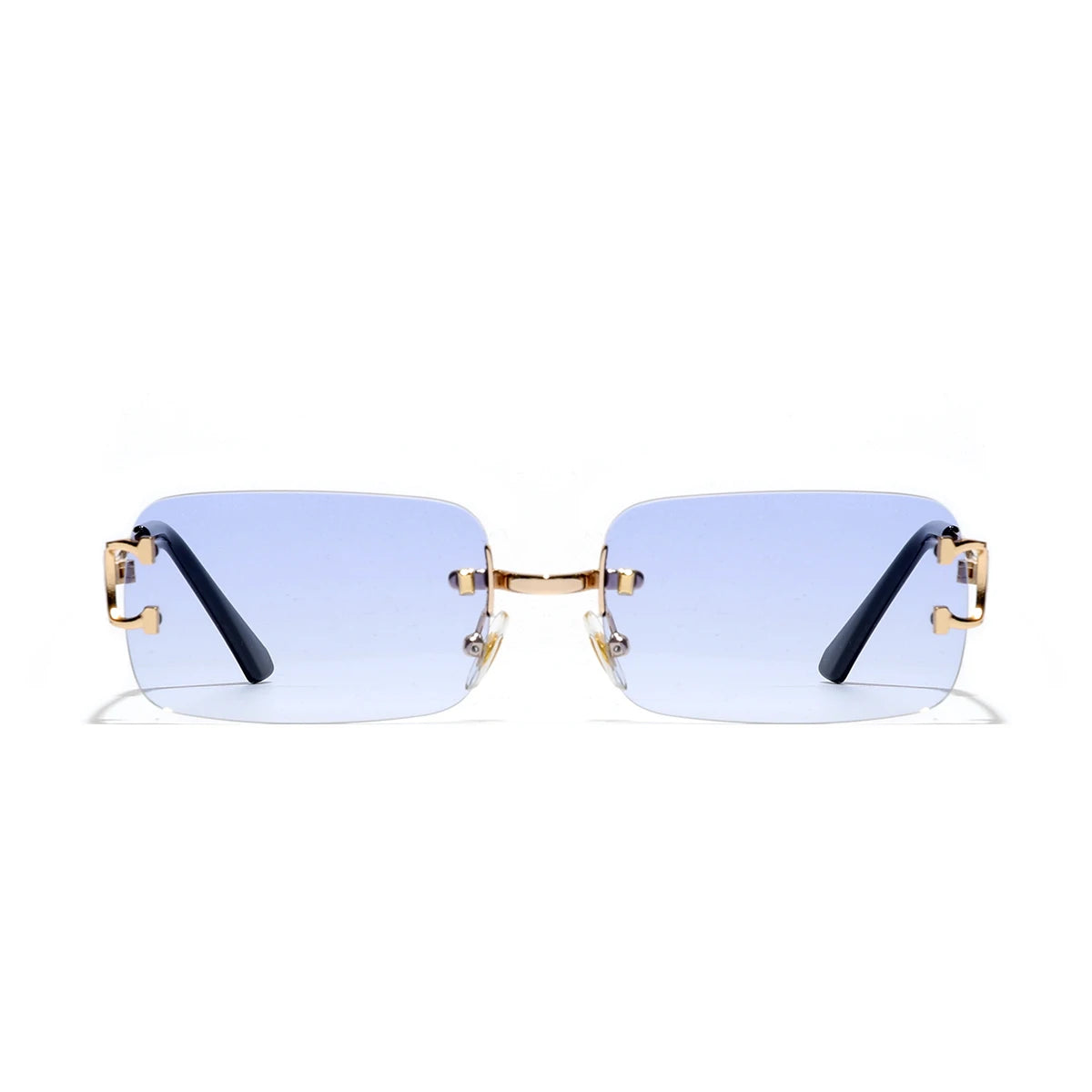 RBB 2025 Rimless Square UV400 Sunglasses – Unisex Designer Outdoor Metal Frame Shades