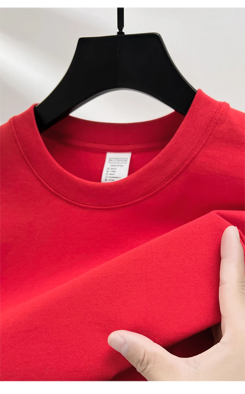 RBB Men’s 100% Pure Cotton Summer T-Shirt – High-End Fashionable Short Sleeve Round Neck, Breathable Half Sleeve Top