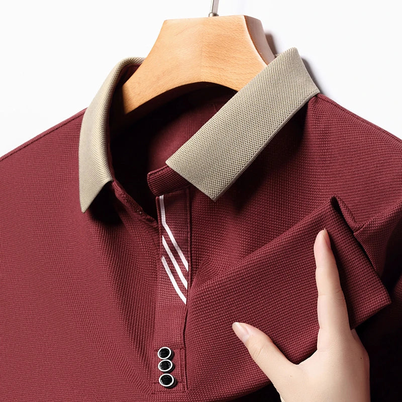 RBB Men's Solid Color Casual Short Sleeve Polo Shirt – Summer Comfortable Top for Business & Leisure