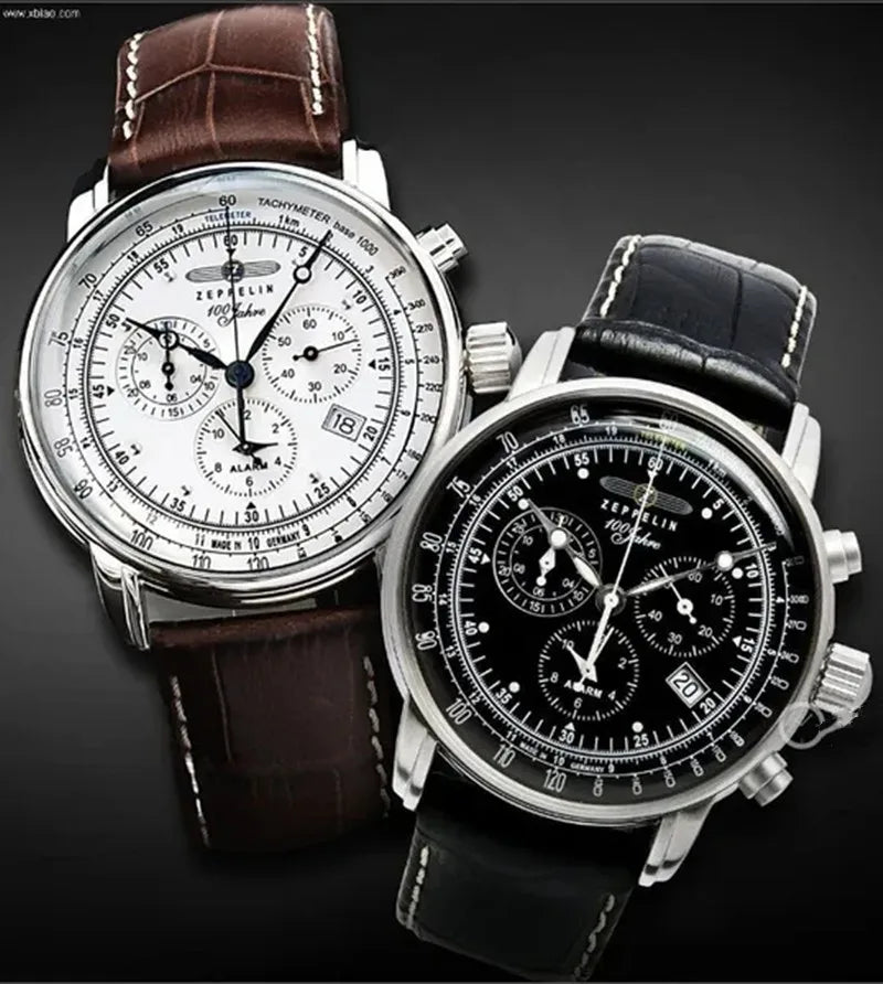RBB Men's Luxury Quartz Watch – Leather Strap, Retro Airship-Inspired Design