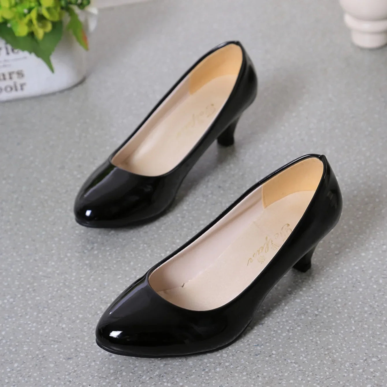 RBB Women’s Nude Pumps – Shallow Toe Low Heels for Office, Wedding & Party