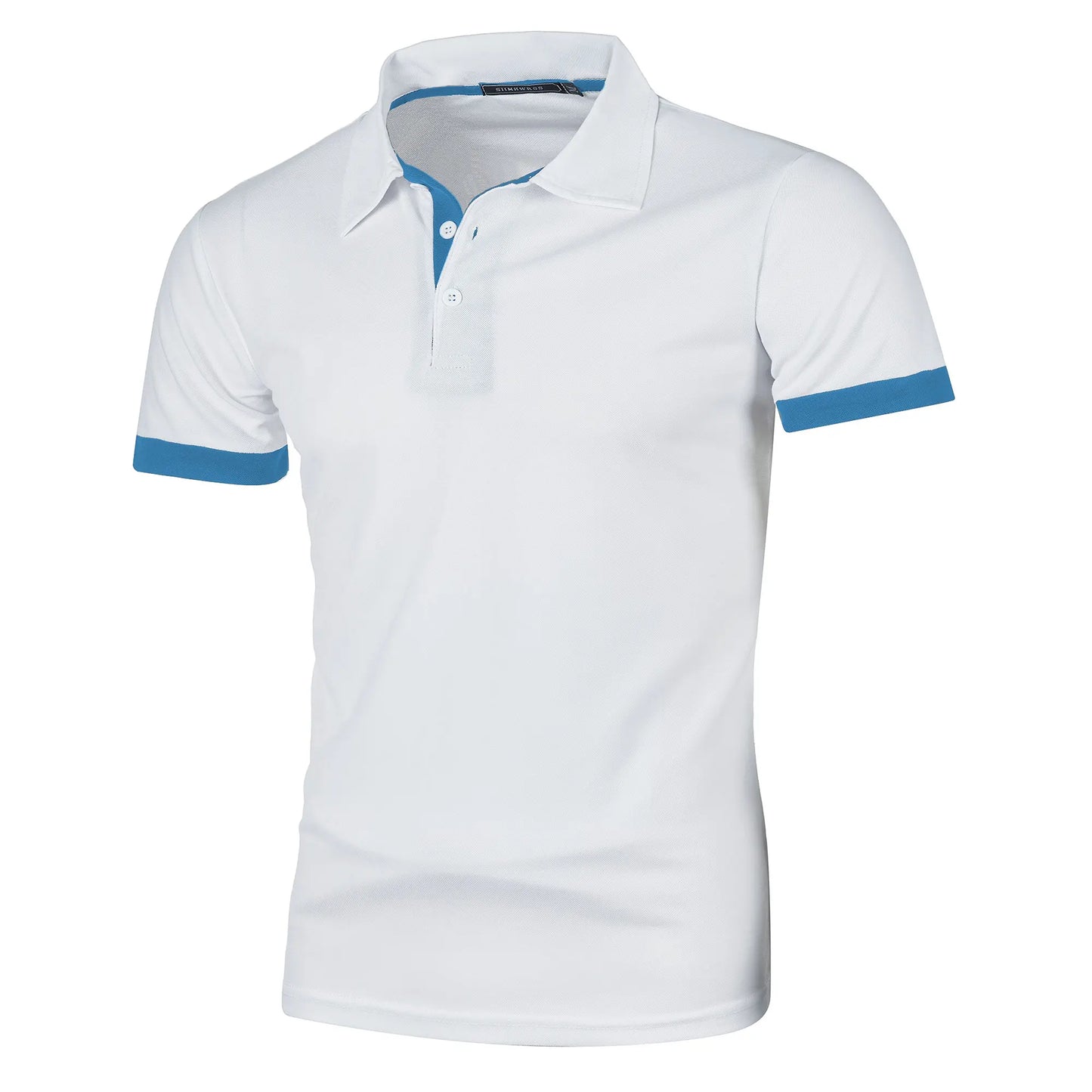RBB Men’s Short Sleeve Color Matching Fashion Lapel Shirt – Stylish Casual Summer Top