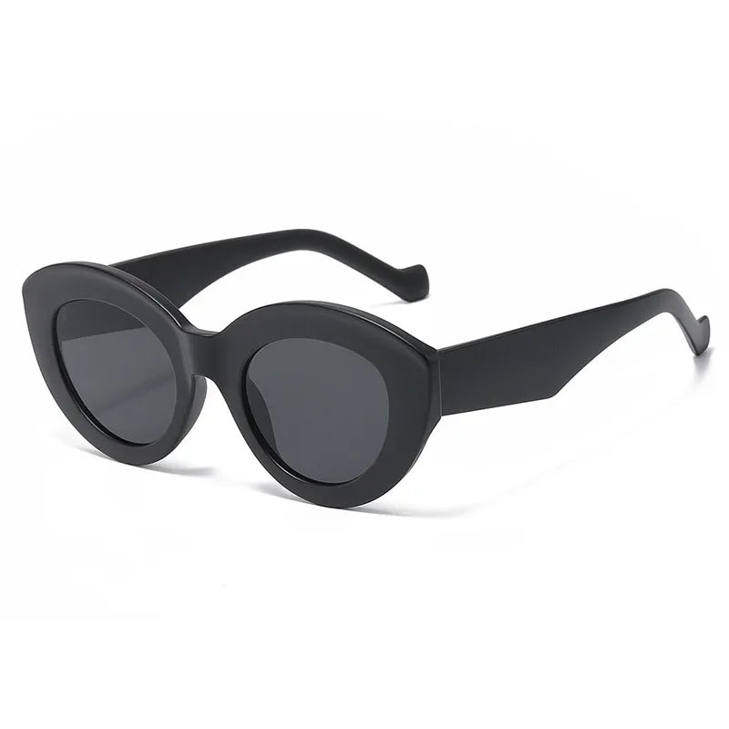 RBB Oversized Cat Eye Sunglasses – Green Striped Retro UV400 Shades