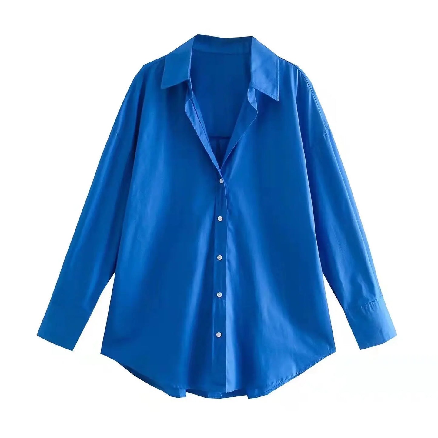 RBB Women's Multicolor Oversized Shirt – Long Sleeve Button-Up Streetwear Blouse (Summer Collection)