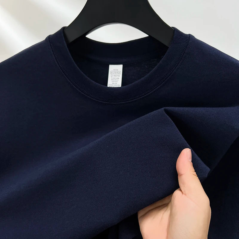 RBB Men’s 100% Pure Cotton Summer T-Shirt – High-End Fashionable Short Sleeve Round Neck, Breathable Half Sleeve Top