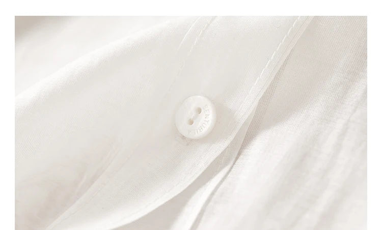 SENTUBILA Sheer Knot Shirts Women 2025 Elegant Casuals Long Drop Sleeve Button Up Shirts & Blouses Female Clothes 132C48674