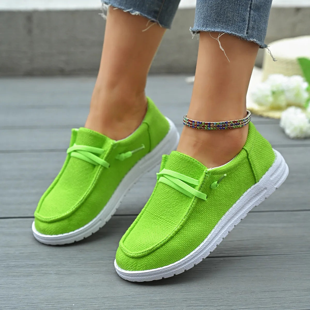 RBB Lightweight Women Canvas Shoes – Casual Sneakers Breathable Loafers with Soft Sole