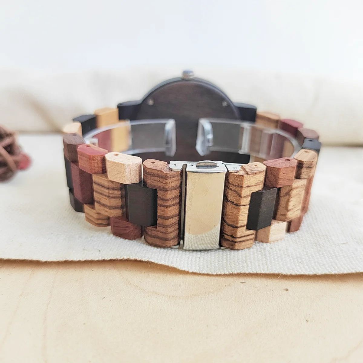 RBB Personalized Wooden Quartz Watch – Unisex Leather Strap, Custom Engraving, Gift-Ready