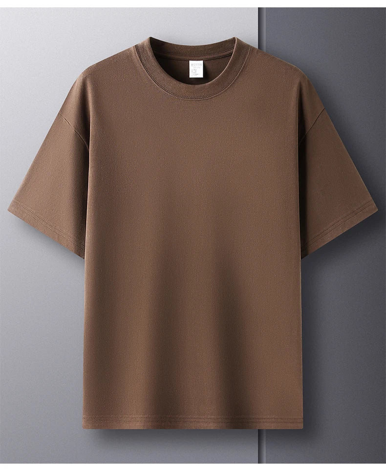 RBB Men’s 100% Pure Cotton Summer T-Shirt – High-End Fashionable Short Sleeve Round Neck, Breathable Half Sleeve Top