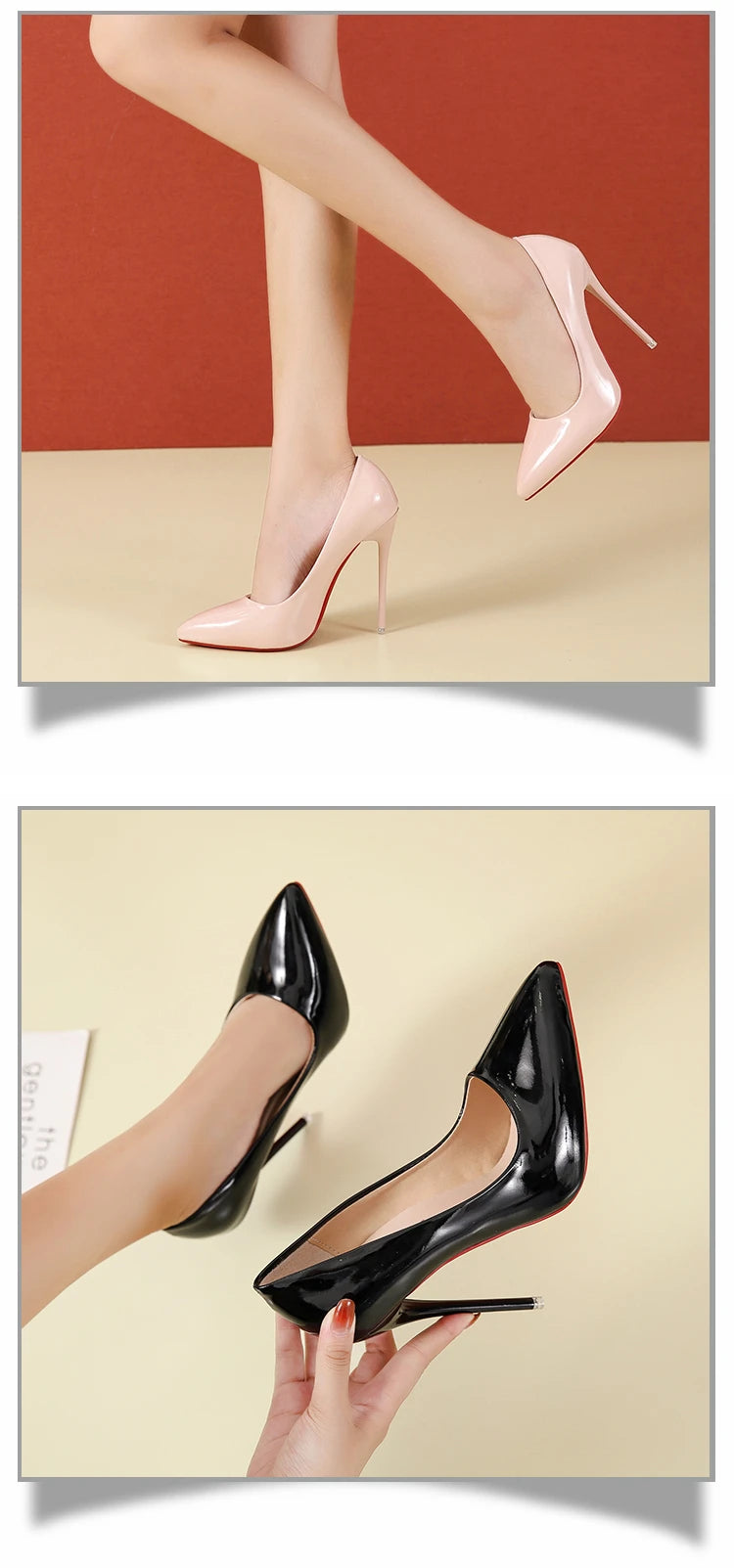 RBB 12cm Colorful Patent Leather Stiletto Pumps - Women's Size 45