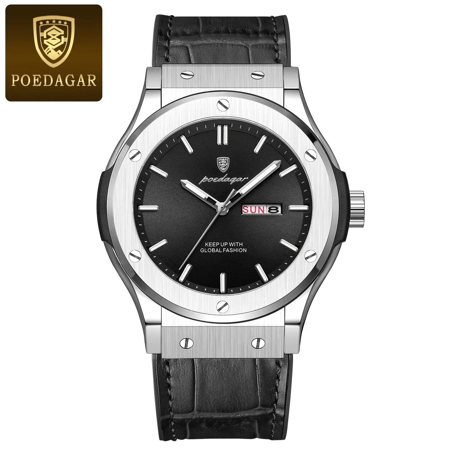 RBB Luxury Business Men’s Quartz Watch – Waterproof, Luminous, Date & Week Display, Silicone Strap