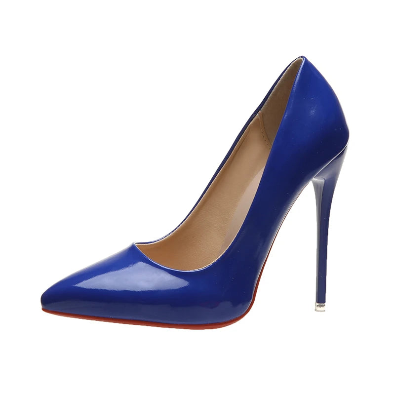 RBB 12cm Colorful Patent Leather Stiletto Pumps - Women's Size 45