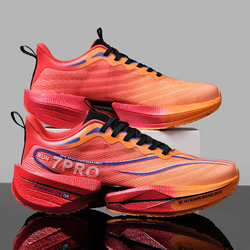 RBB New Men’s Carbon Plate Sneakers – Lightweight, Soft Sole, Mesh Sports Running & Casual Tennis Shoes – Outdoor Anti-Slip Couple Design