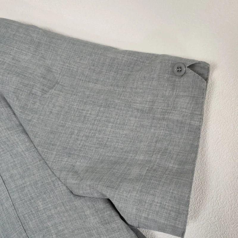 RBB Men’s Summer Cotton Linen Shirt – Short Sleeves, Turn-Down Collar, Casual Beach Style