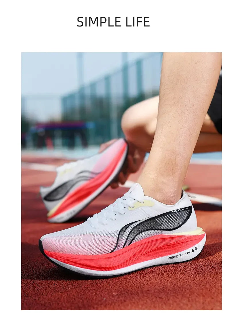 Men’s Fashion Running Shoes – Breathable Mesh, Carbon Plate, Rubber Outsole | Red Rabbit Limited Edition