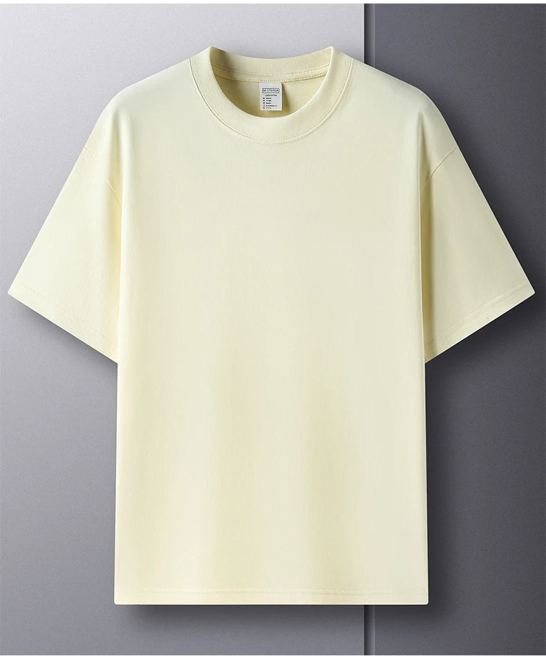RBB Men’s 100% Pure Cotton Summer T-Shirt – High-End Fashionable Short Sleeve Round Neck, Breathable Half Sleeve Top