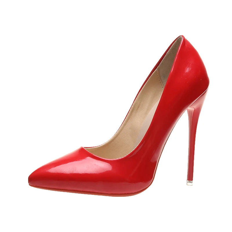 RBB 12cm Colorful Patent Leather Stiletto Pumps - Women's Size 45