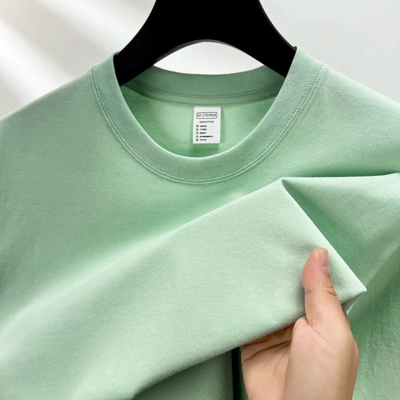 RBB Men’s 100% Pure Cotton Summer T-Shirt – High-End Fashionable Short Sleeve Round Neck, Breathable Half Sleeve Top