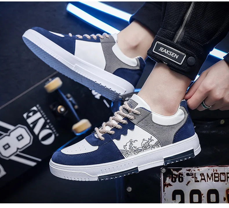 Men’s Breathable Lace-Up Sneakers – Lightweight Comfort for Everyday Wear
