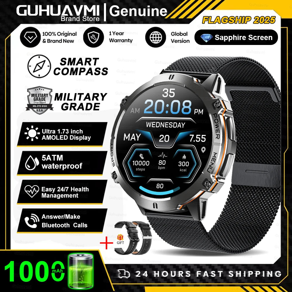 RBB X3 Rugged Smartwatch – 1000 mAh Battery, GPS Tracking & Bluetooth Calls