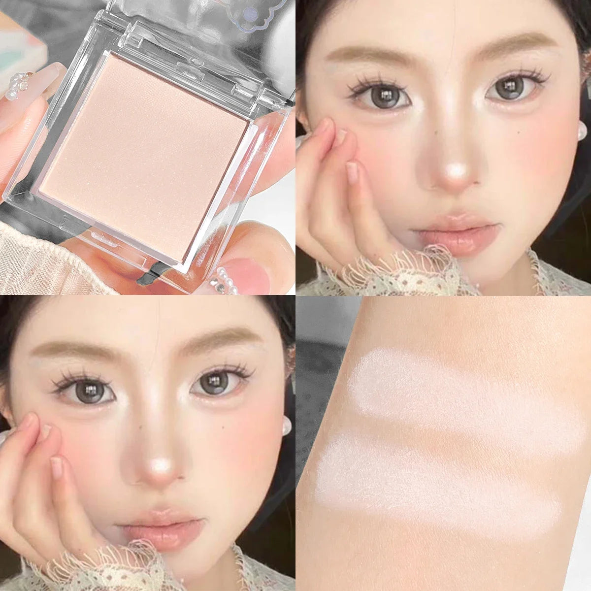 Hisyi Matte Monochrome Eyeshadow – Natural Light Highlighter Powder for Eye Contouring & Brightening