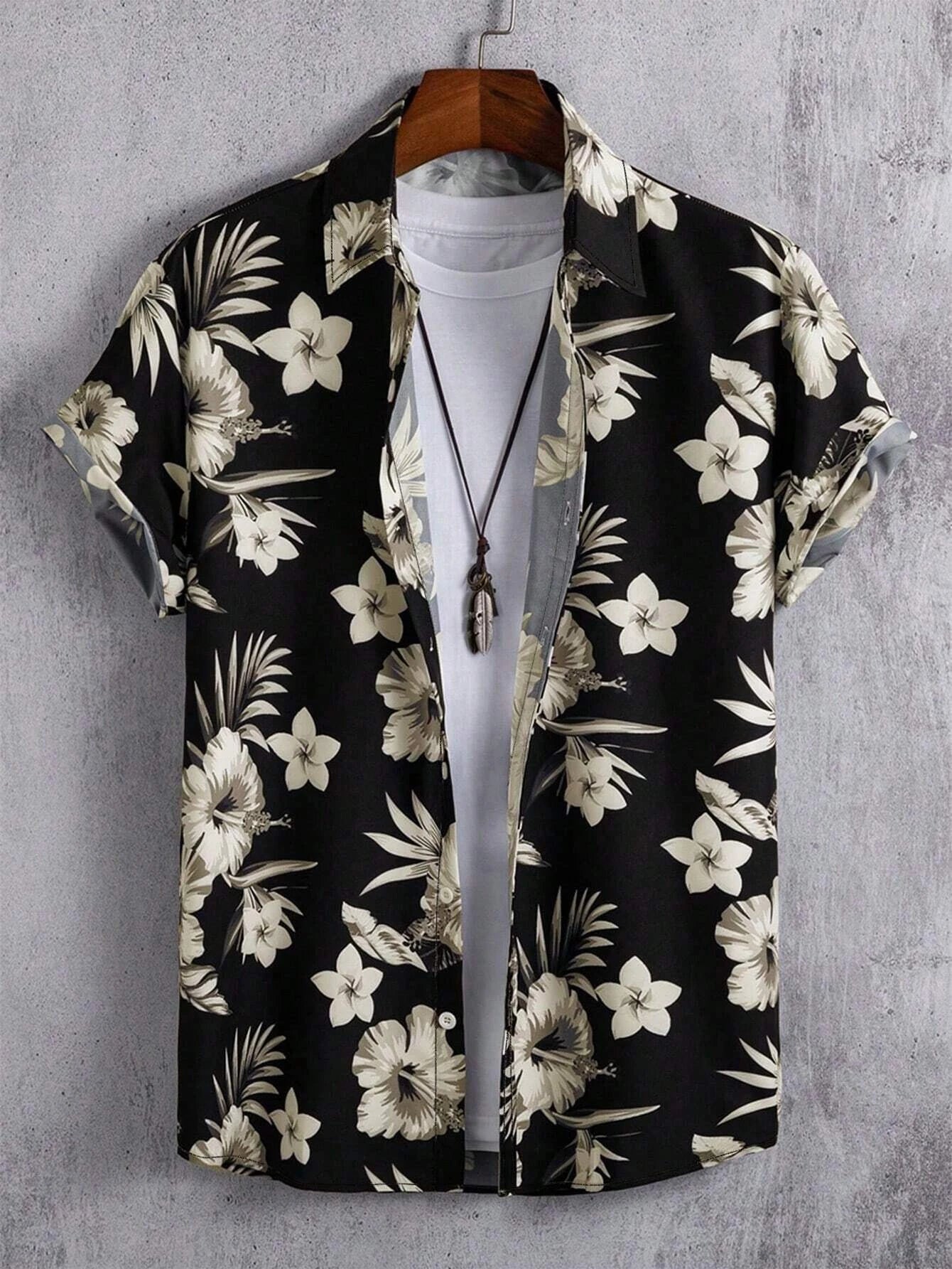 RBB Men’s Coconut Tree Print Shirt – Casual Summer Button-Down